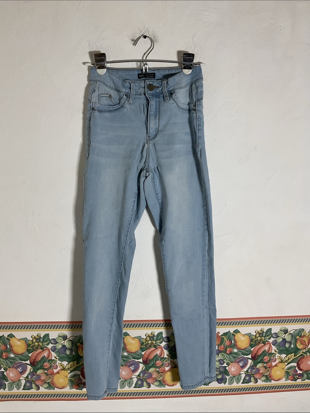 SHEIN Light Wash High Waist Skinny Jeans Stretch Denim Size 4/27